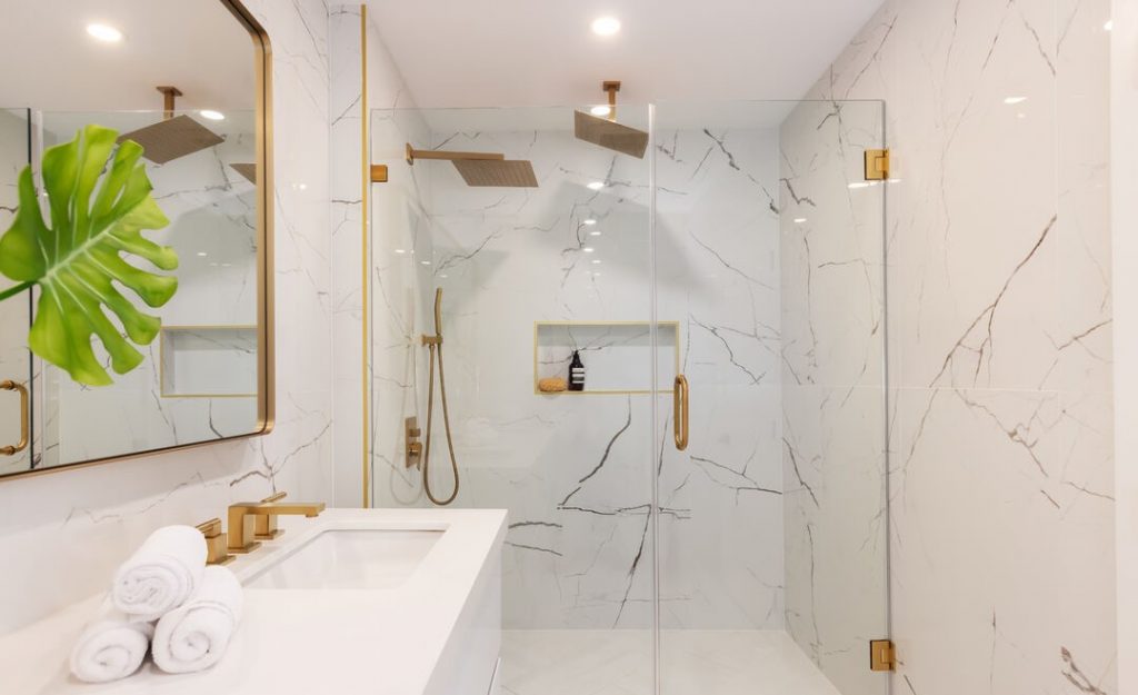 Gold Accents and Marble Magic: Bathroom Transformation You’ll Love 2
